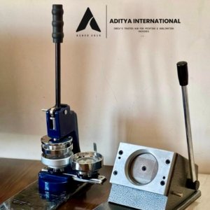 58 MM ROUND BADGE MACHINE COMBO SET MACHINE + CUTTER + 100 RAW MATERIAL